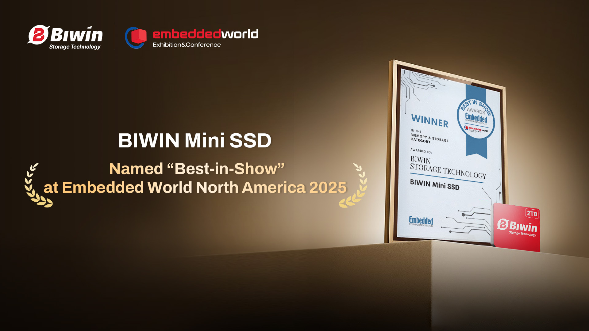BIWIN Mini SSD Named “Best-in-Show” at Embedded World North America 2025