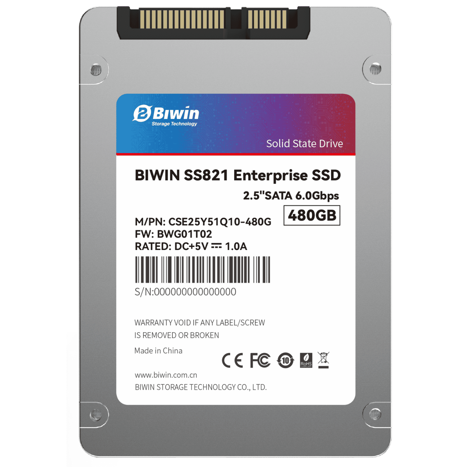 SS821 Enterprise 2.5” SATA SSD