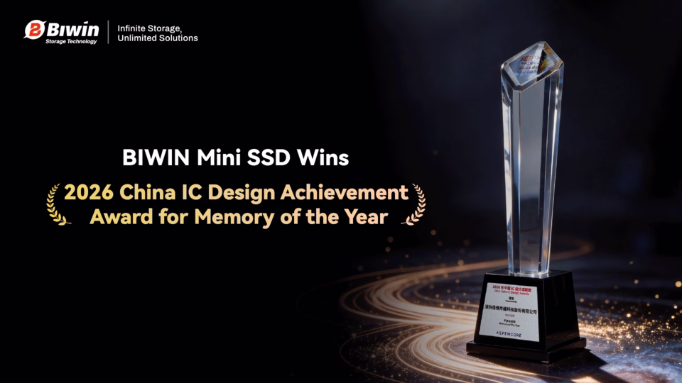 BIWIN Mini SSD Wins the 2026 China IC Design Achievement Award for Memory of the Year