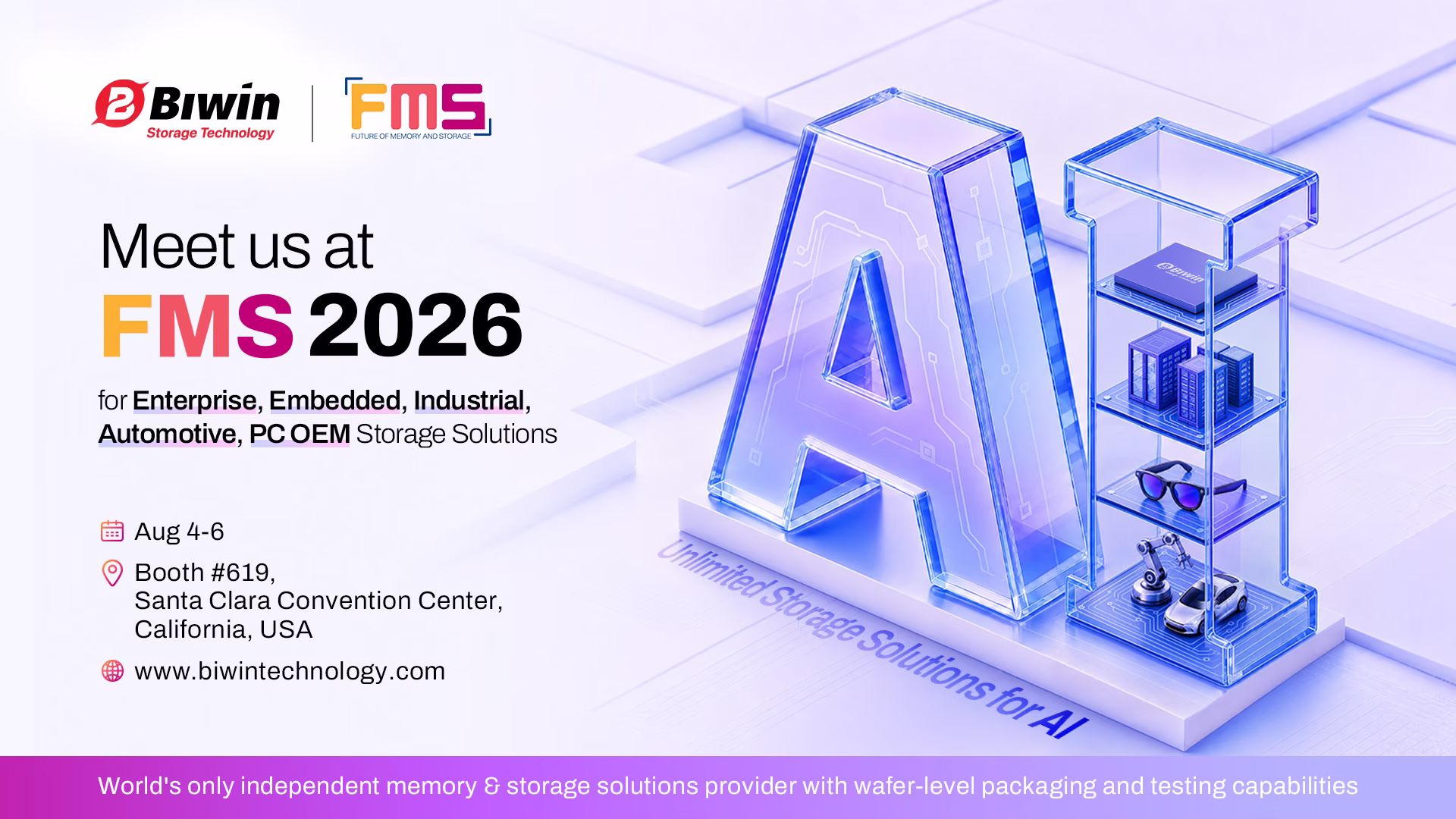 BIWIN to Showcase Its Next-Generation Memory and Storage Innovations at FMS 2026