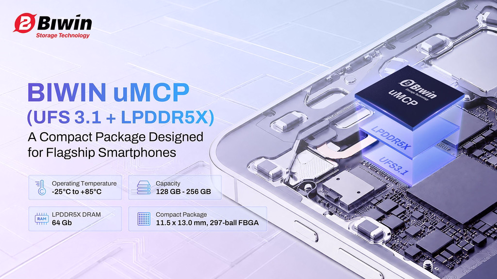 BIWIN uMCP5X Advances High-Performance Mobile Integration with UFS 3.1 and LPDDR5X